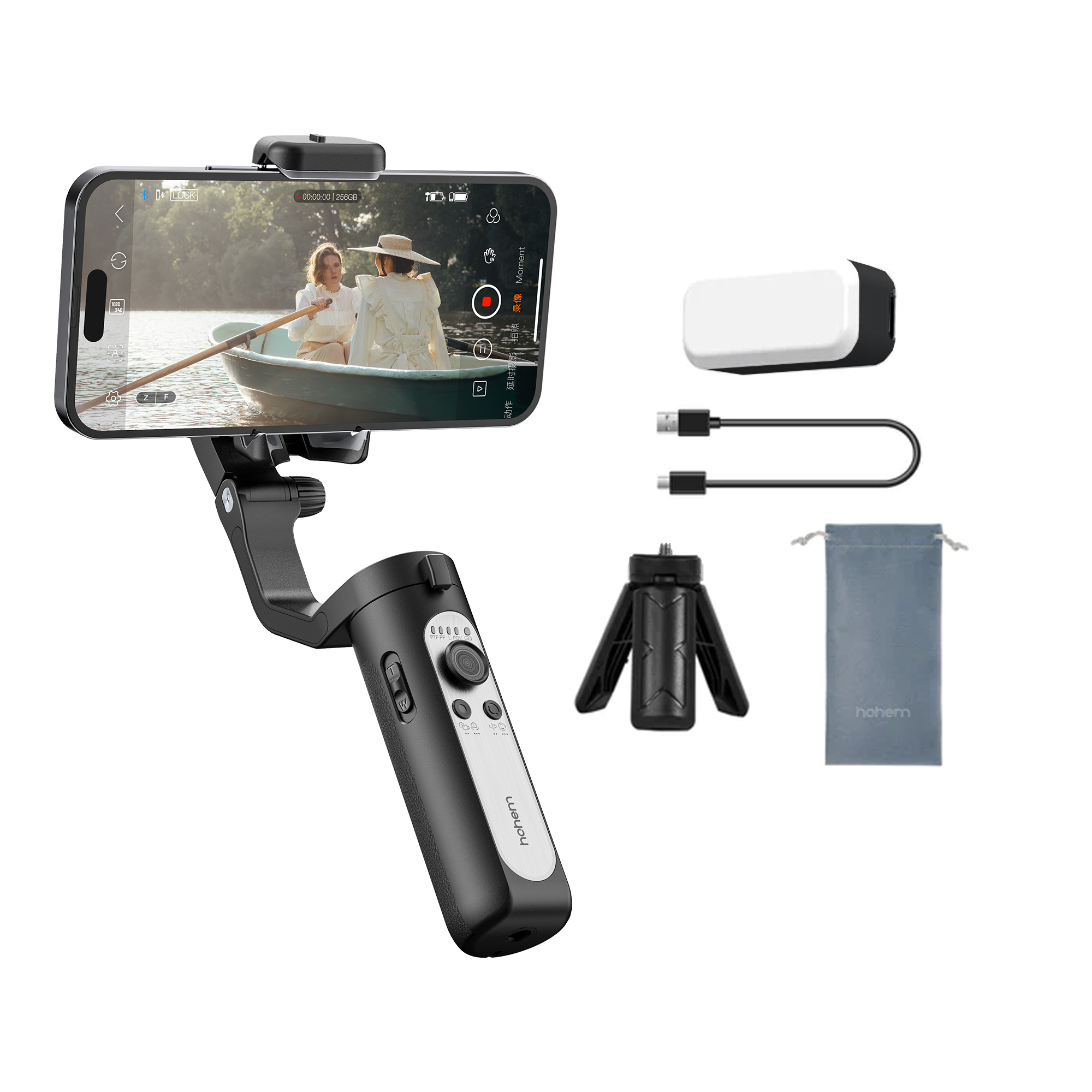 Gimbal Hohem Isteady XE KIT czarny z lampą wypełniającą