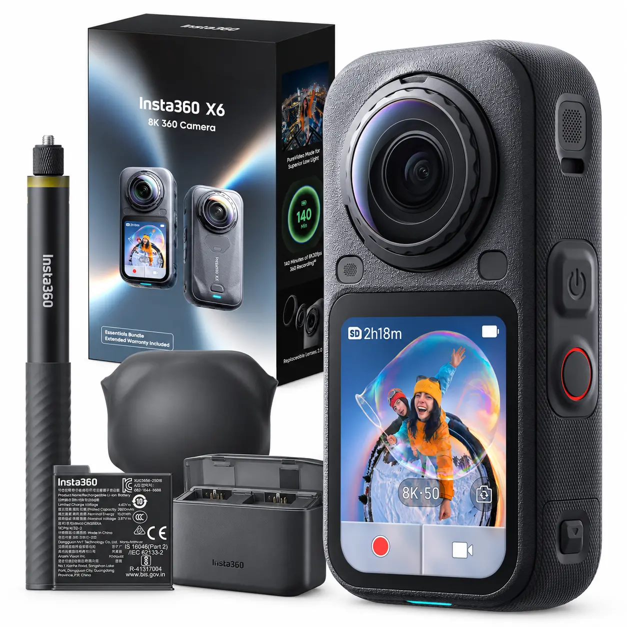 Kamera sportowa Insta360 X6 Essentials Bundle (czarna)